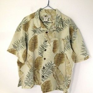 Joe Marlin Mens Tropical Scene Sportsman Camp Shirt Button Up Short Sleeve Sz XL